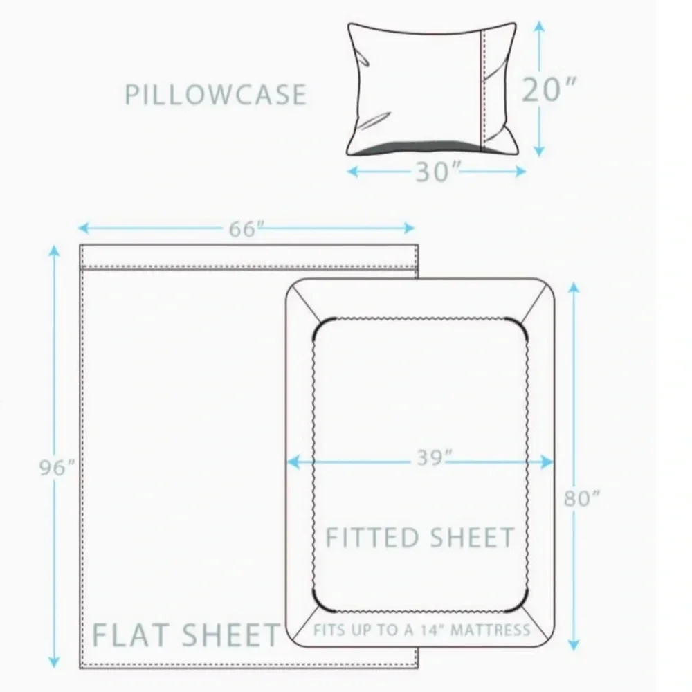 3 Piece Rugby Orange Sheet Set